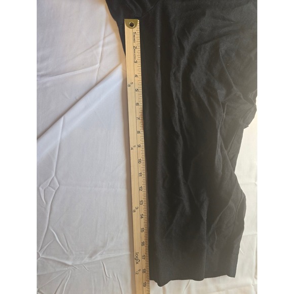 Dana Taylor Petite PXL‎ Capri Black Linen Blend Cropped Wide Leg Pants - Picture 6 of 8